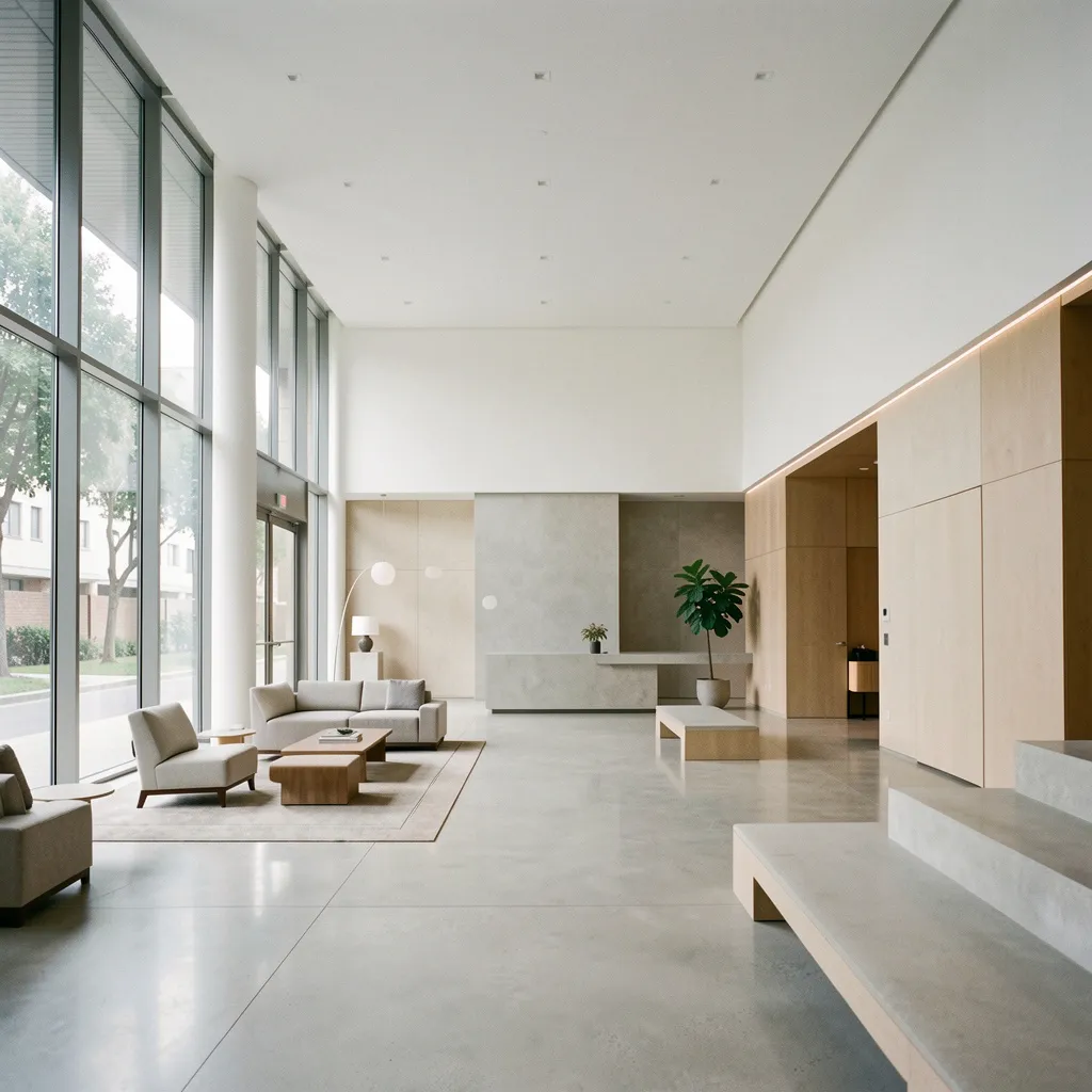 Modern residential interior with clean lines