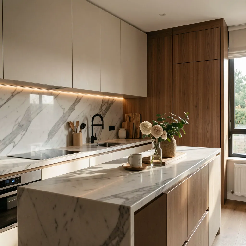 Architectural photography emphasizing material textures